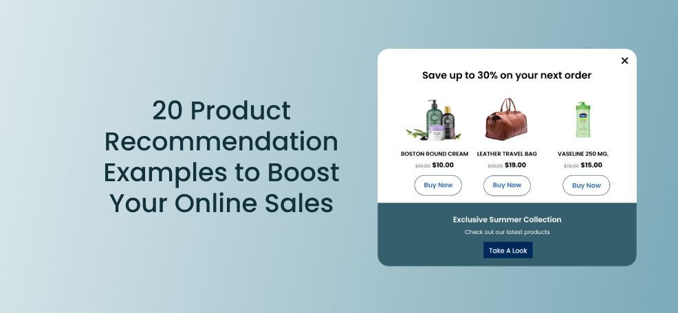 20 exemplos de recomendação de produtos para impulsionar as vendas online -  blog Poptin